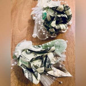 Custom Cash Petal Rose Corsage and Boutonniere